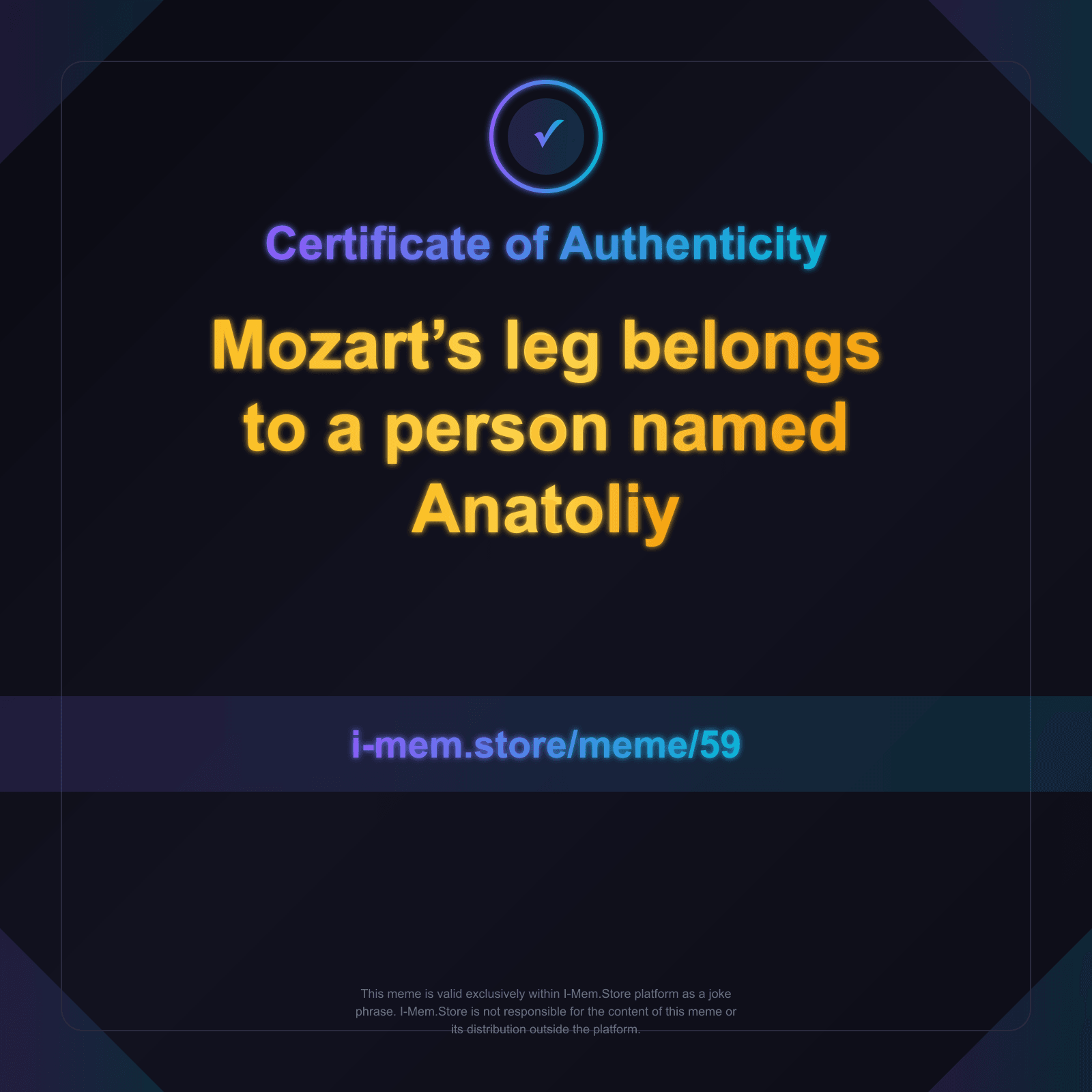 Certificate of Authenticity