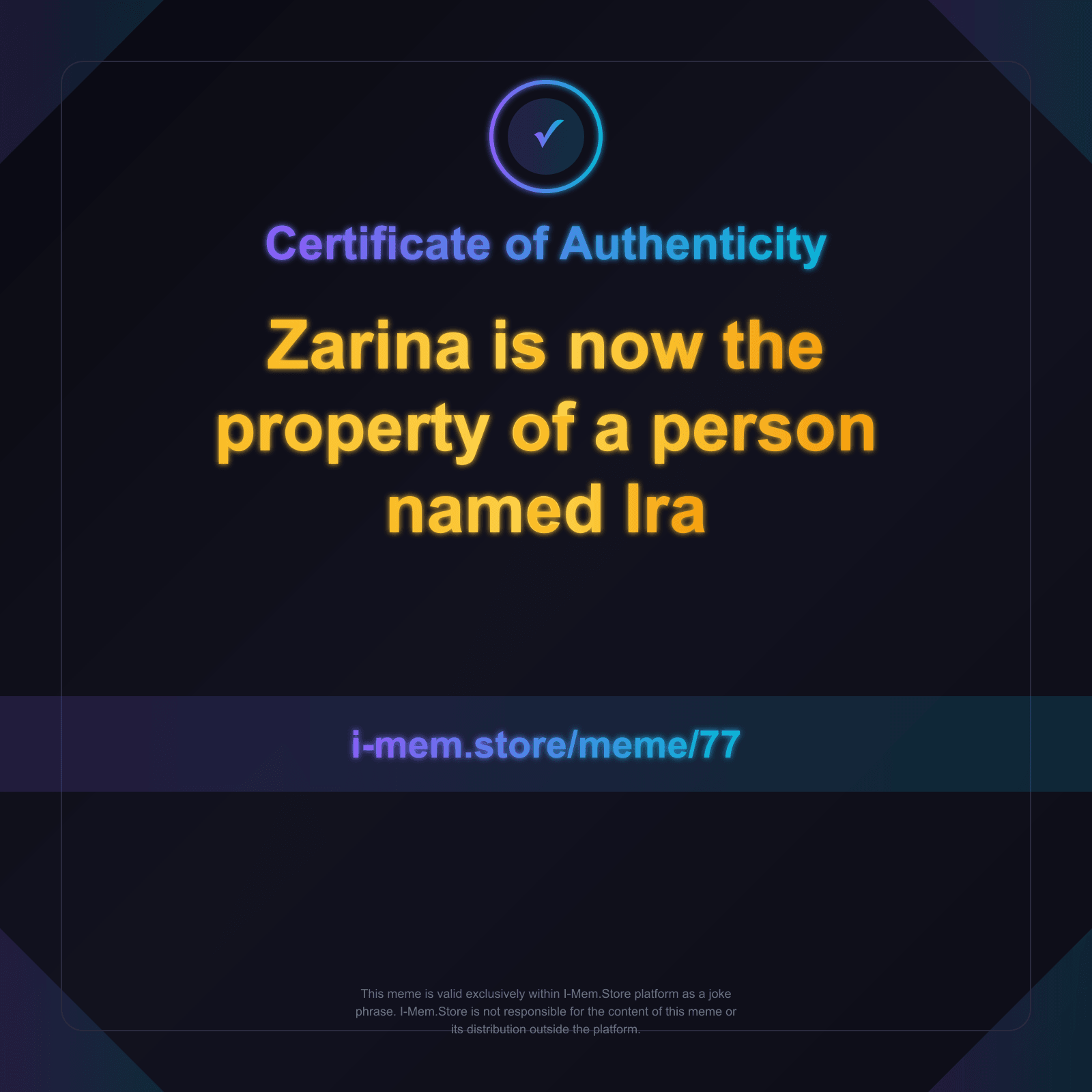 Certificate of Authenticity